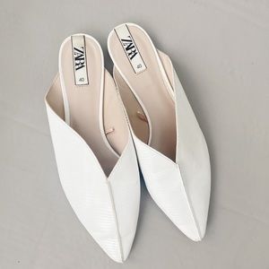 Zara White Mules